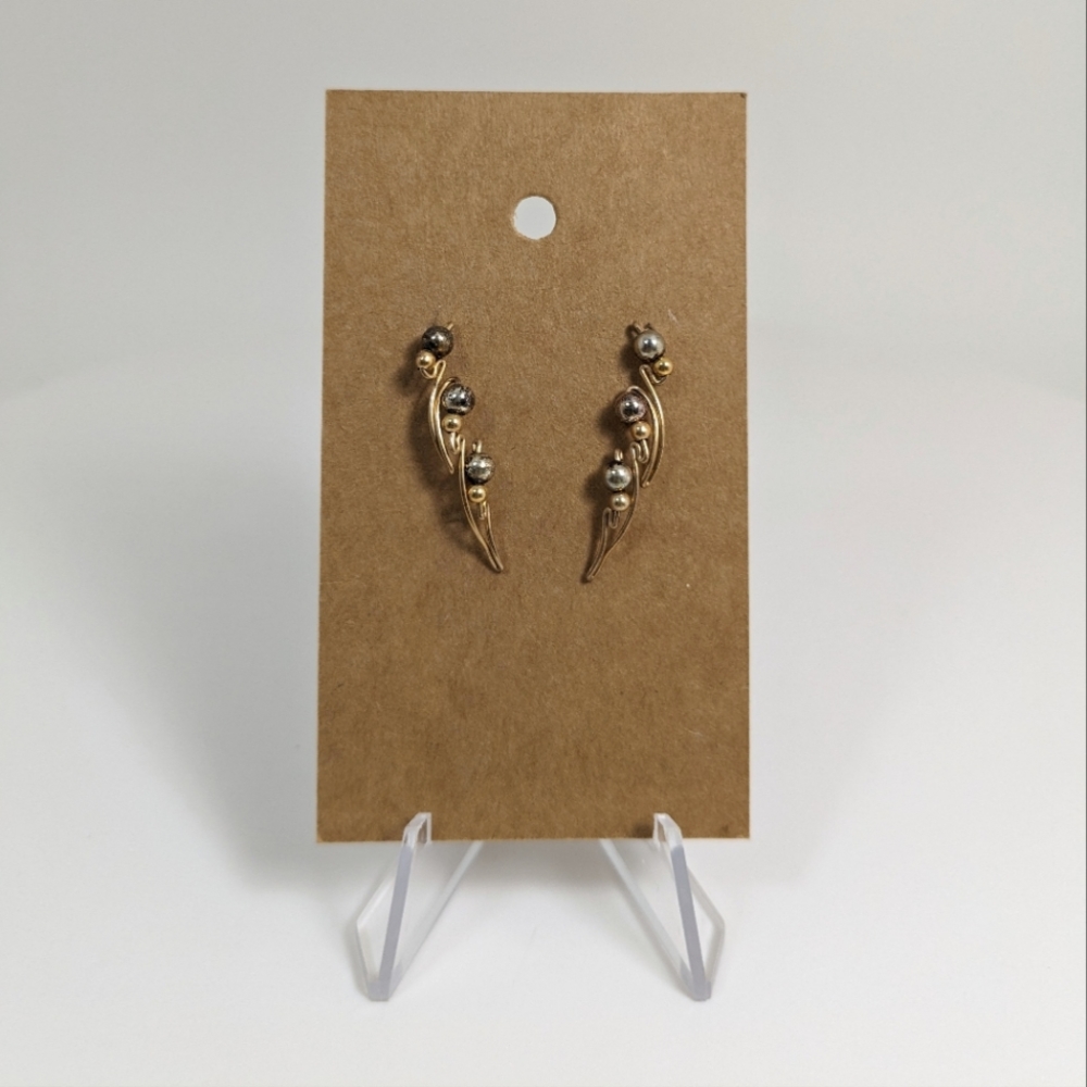 Gorgeous Silver Bead Earrings, Ear Vines, Handmade Jewelry, Gift Ideas